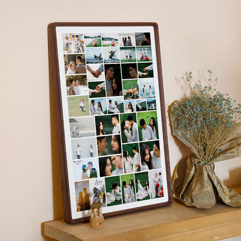 照片拼图相框实木diy定制创意多宫格摆台个性排版洗照片做成挂墙