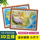 小学生中学生适用三维地势地貌模型 迷你桌面小尺寸地图30cm地理地形图 立体地图2026年新版 中国和世界地图3d立体凹凸版