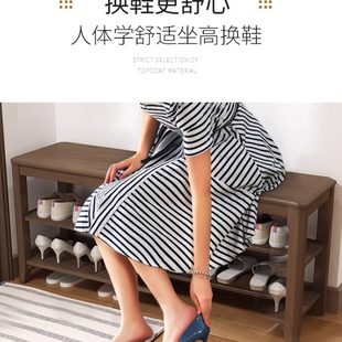 凳收纳凳 实木换鞋 凳家用门口可坐鞋 柜坐凳一体入户门鞋 架多层穿鞋