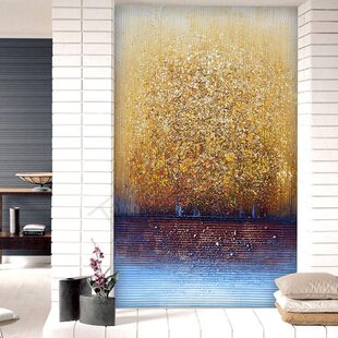 饰画现代轻奢餐厅入户走廊客厅壁纸壁画墙纸墙布 油画玄关背景墙装