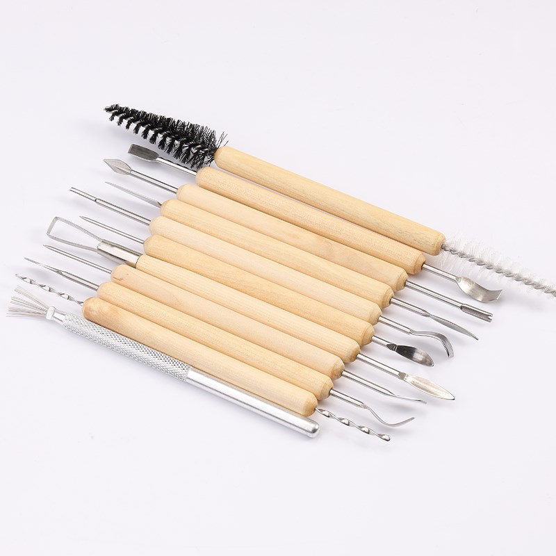 精雕油泥工具 泥塑刀 软陶泥 陶艺工具 22件套镭丝笔袋工具套装