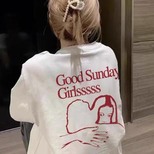 宽松半袖 重磅纯棉短袖 设计感小众美式 t恤女2025新款 潮牌上衣 夏季