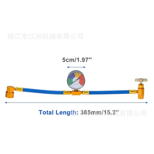 汽车空调加氟管r134a冷媒表制冷剂补充亚洲国家使用型号m14开瓶
