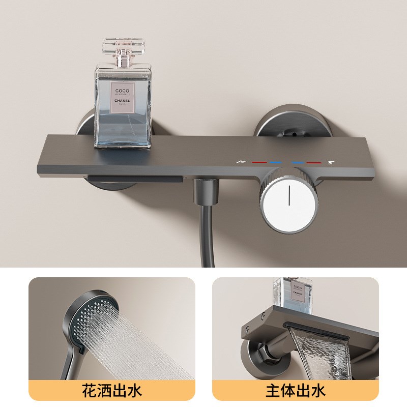 增压全套淋浴花洒大置物台软管花洒套装工程简约无顶喷花洒