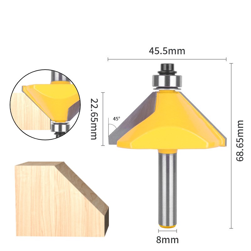 45度斜角刀8柄12柄斜边拼接斜面拼板斜角修边刀木工铣刀