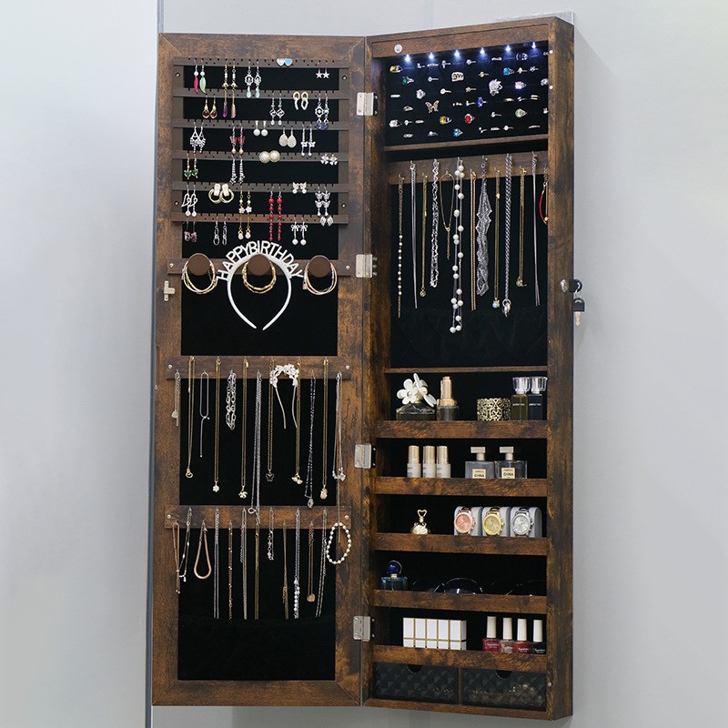 首饰柜镜子全身立式挂墙镜镜子家用穿衣镜卧室首饰试衣镜