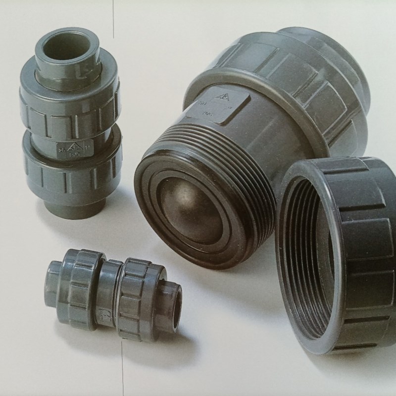 优惠UPVC CPVC PPH PVDF摆动球型弹簧旋启翻板逆止单向止回阀底阀