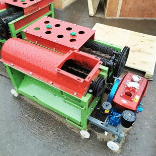 非洲农用玉米脱粒机上下组合玉米扒皮脱粒机电柴两用棒子脱粒机