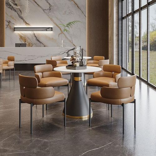 售楼处接待洽谈沙发桌椅组合简约接待室办公接待会客沙发一桌四椅