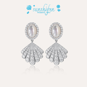 bay系列贝母锆石耳饰情人节礼物 Marina 明星同款 sunshifen