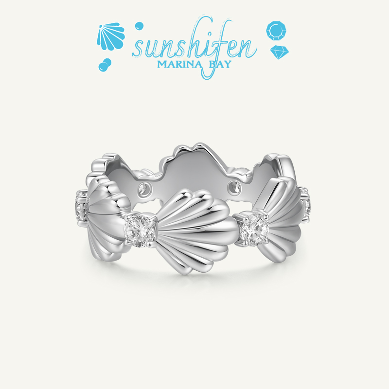 Marinabay系列贝壳排钻戒指