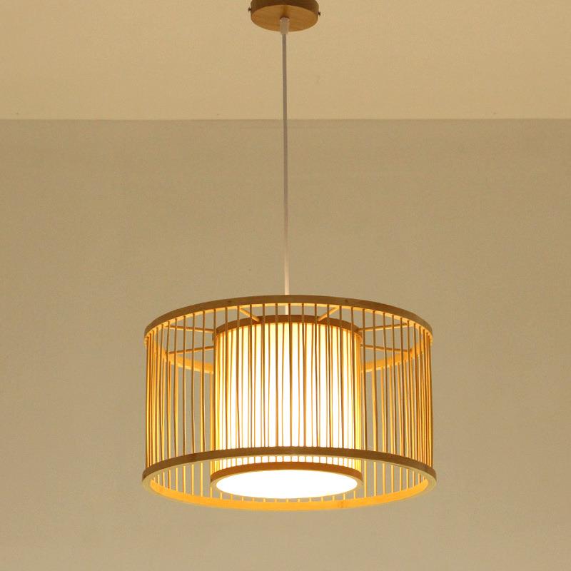 日式榻榻米吊灯书房现代简约灯具客厅餐厅竹编竹灯北欧卧室房间灯