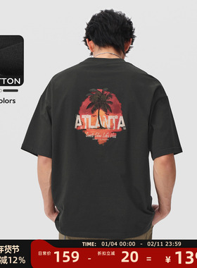 MAD官方 | 迈克罗德 美式潮牌Atlanta日落夏季半袖体恤短袖T恤男