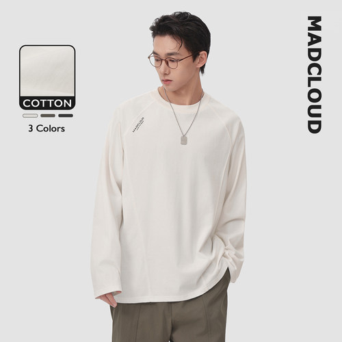 Madcloud长绒棉春秋长袖T恤男