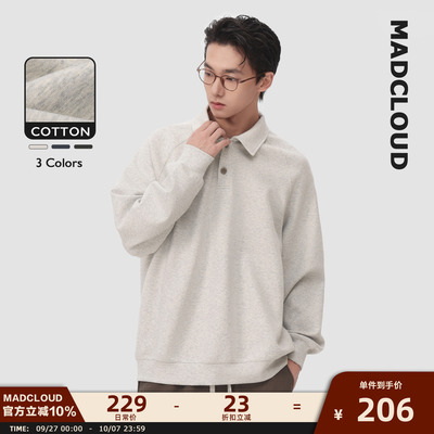 Madcloud廓形polo领美式卫衣