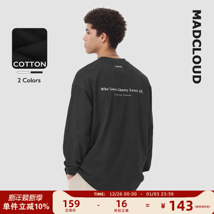 潮牌纯棉长袖 MAD官方 街头重磅春秋打底衫 美式 T恤男 迈克罗德