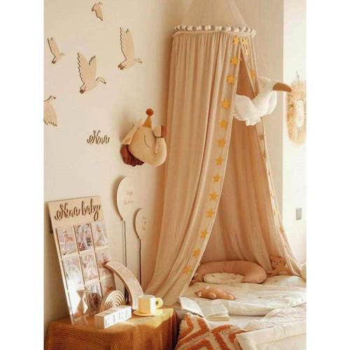 ins北欧风单开门婴儿圆顶床幔吊挂儿童帐篷游戏屋床帐床幔蚊帐女