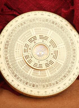 纯黄铜指南针风水罗盘指尖陀螺太极八卦周易卦手把件摆件饰品