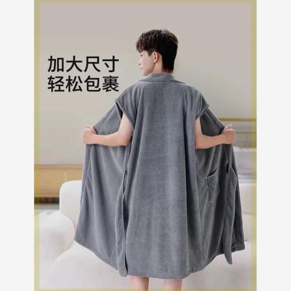 裹男士浴巾可穿纯棉学生2024吸水情侣浴袍全棉新专用男款洗澡可女