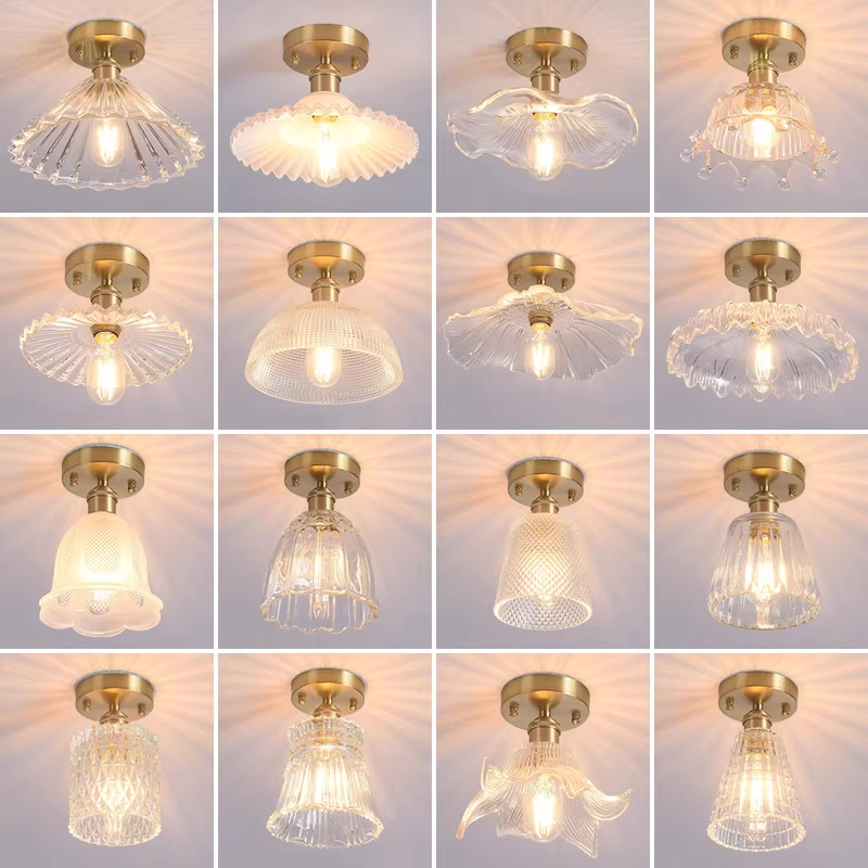 北欧阳台过道吸顶灯日式简约全铜玻璃走廊衣帽间灯入户门厅玄关灯,家装灯饰光源,厨卫/阳台/玄关/过道吸顶灯,淘宝优惠券,粉丝福利购,淘宝优惠卷