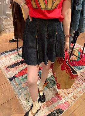 【现货】章章 安利漫画腿褶裙 百搭好版型牛仔半裙