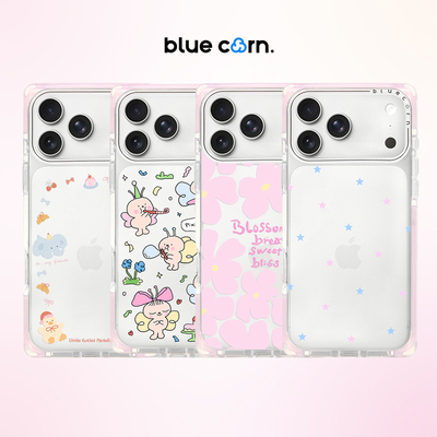 【bluecorn】蓝色苞米原创 草莓布丁方形直角边手机壳适用于iPhone 17/16/15PRO MAX magsafe磁吸防摔保护套