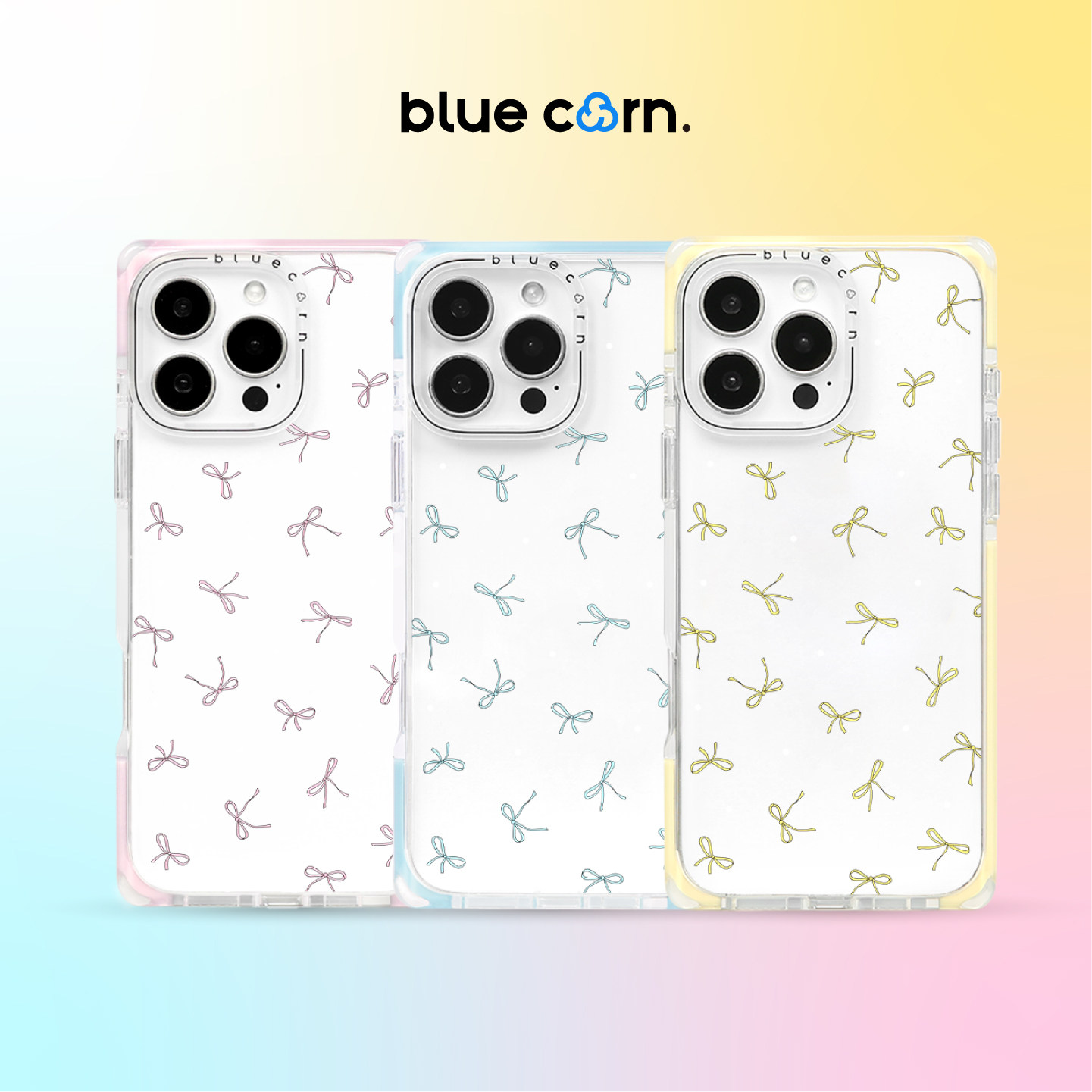 bluecorn 蓝色苞米原创粉色蓝色蝴蝶结适用于iPhone 