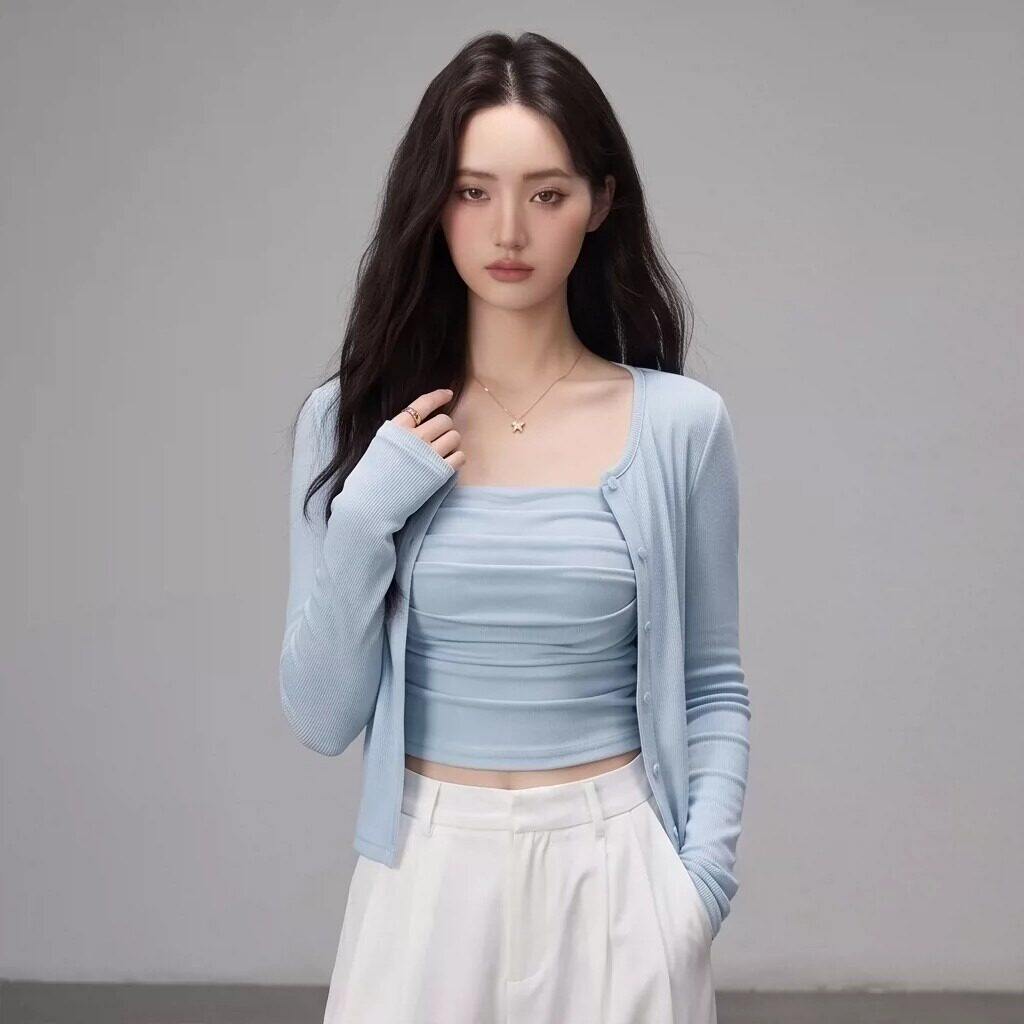 上衣吊带韩系两件套背心