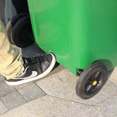 环卫垃圾桶360L 户外大号特厚塑料带轮清洁筒180升街道分类垃圾桶
