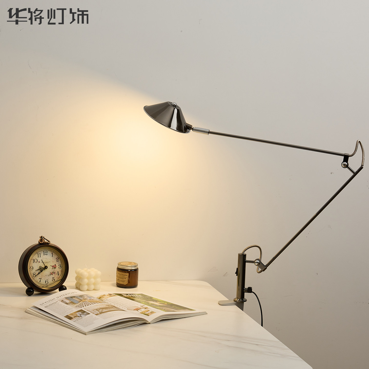 现代简约书房书桌电脑桌工作台灯酒店民宿伸缩折叠阅读led护眼灯