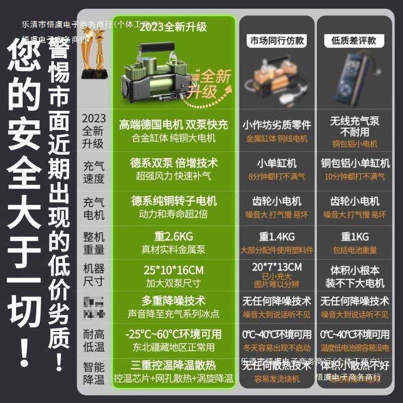 12越野车家两用德国双缸便携式轿车电动打气泵车载充气泵大功率