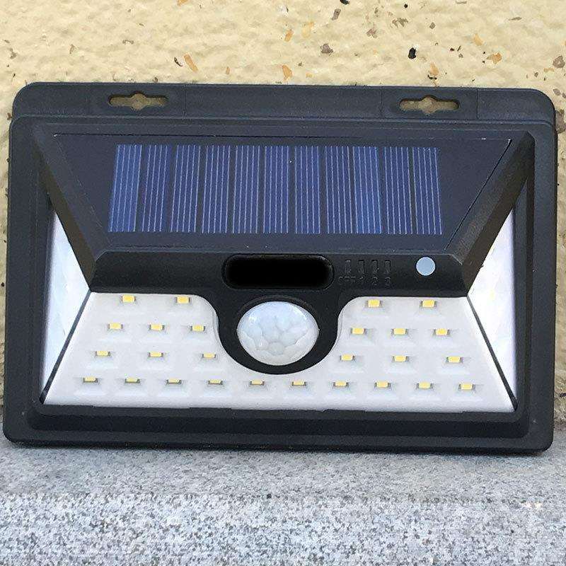 太阳能人体感应LED灯三面发光防水花园户外庭院楼道壁灯