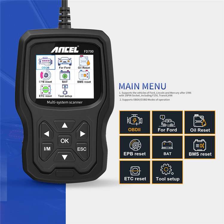 ANCEL FD700汽车诊断工具 福特全系统扫描仪 读码 清码读取数据流