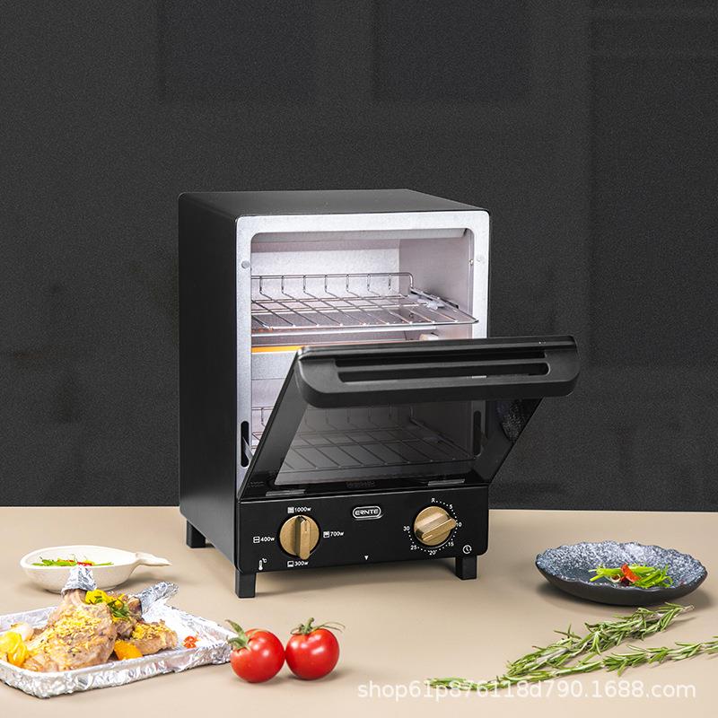 德国ERNTE黑色双层小烤箱小型烘焙多功能迷你型家用全自动电烤箱