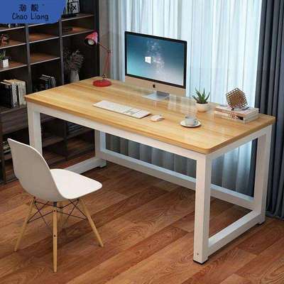 实木电脑桌直播1米2宽小桌子白色学生简约工作员工桌网红电竞大尺