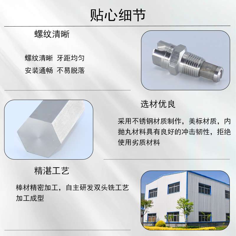 1/4HVVL带过滤网不锈钢扇形喷嘴 高压清洗机洗车机喷头