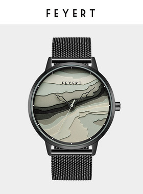 FEYERT石英机芯皮带男女款手表情侣款创意潮流中性学生表小众手表