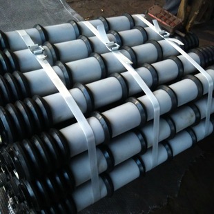 输送机回程刮料梳型托辊不锈钢托辊缓冲胶圈托辊鹏飞