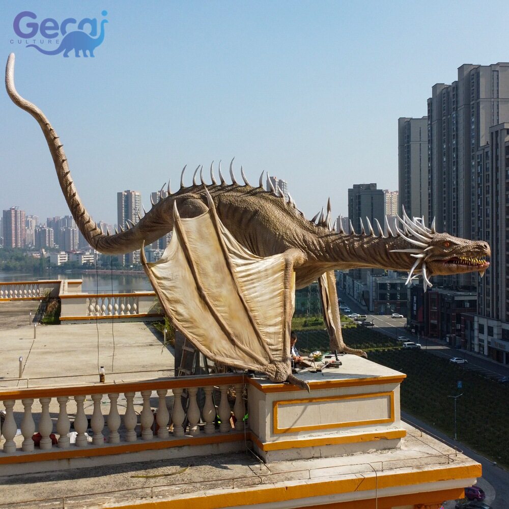 大型仿真西方龙模型城市广场房地产户外景区地标恐龙电动制作厂家