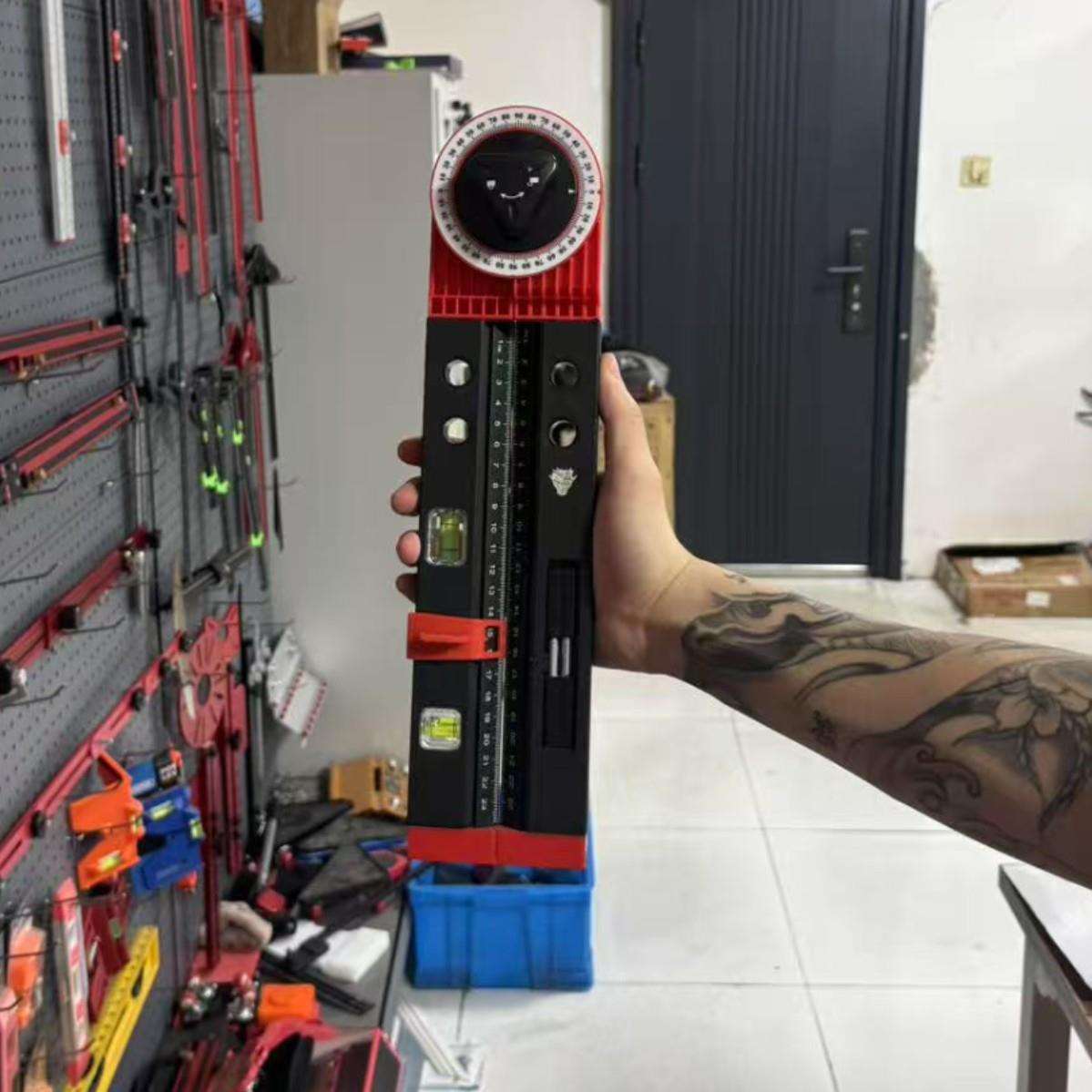 木工划线多功能划线规挂画器水平定位工具14' Multifunction Angl