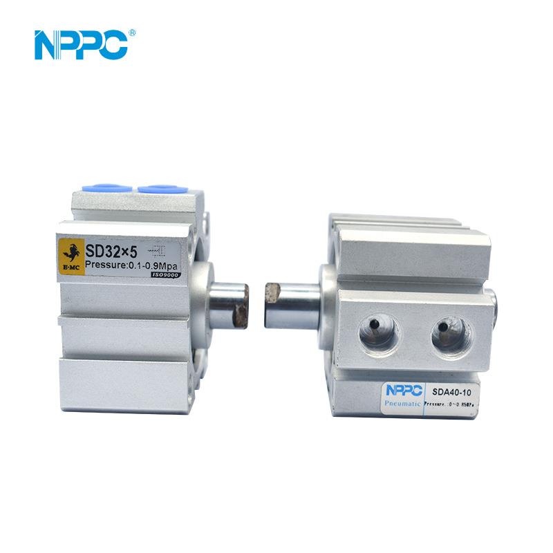 纽帕得薄型气缸SDA40-10小缸径可制定双出可调单动带磁气缸