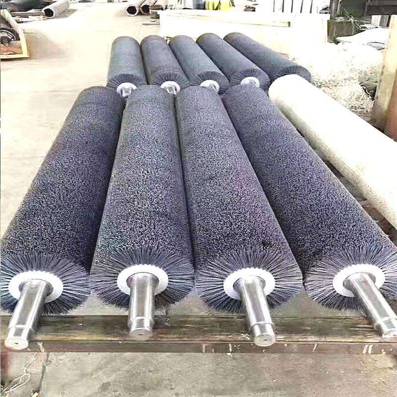 工业钢板抛光打磨辊不锈钢丝毛刷辊除锈除尘钢丝辊刷去毛刺滚筒刷