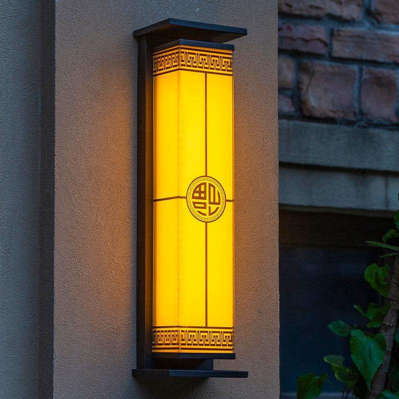 新中式太阳能壁灯户外防水庭院灯室外露台楼梯灯别墅门口家