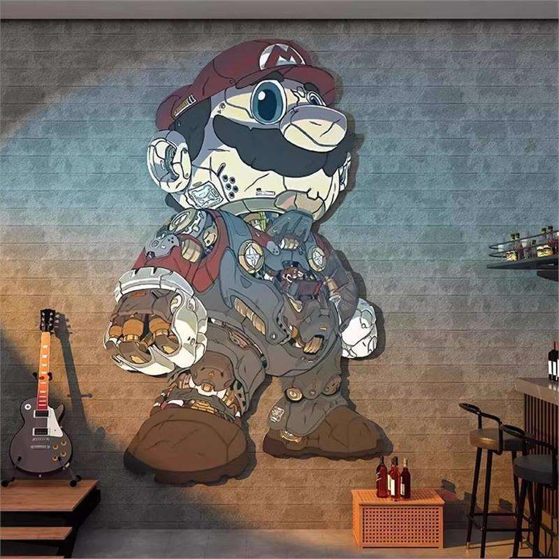 清酒吧装饰品场景布置氛围墙面马里奥超级玛丽网红打卡拍照区摆件