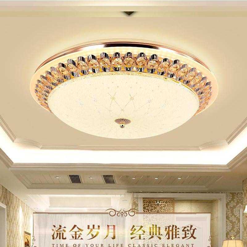 欧式温馨卧室水晶吸顶灯创意客厅圆形房间灯简欧过道阳台灯饰灯具