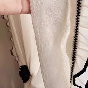 窗纱飘窗窗帘阳台白纱浮雕绣花纱法式浪漫唯美客厅透光不透人纱帘