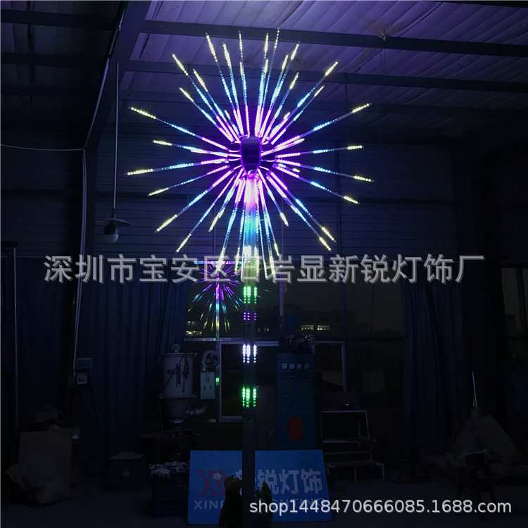 LED数码编程动态烟花灯 RGB七彩变幻流光溢彩景观装饰礼花树路灯