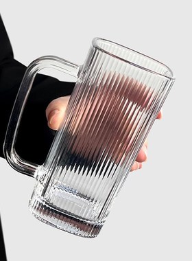 快速发货简约风inns玻璃杯带把直身方杯小众设计牛奶杯饮料杯奶昔