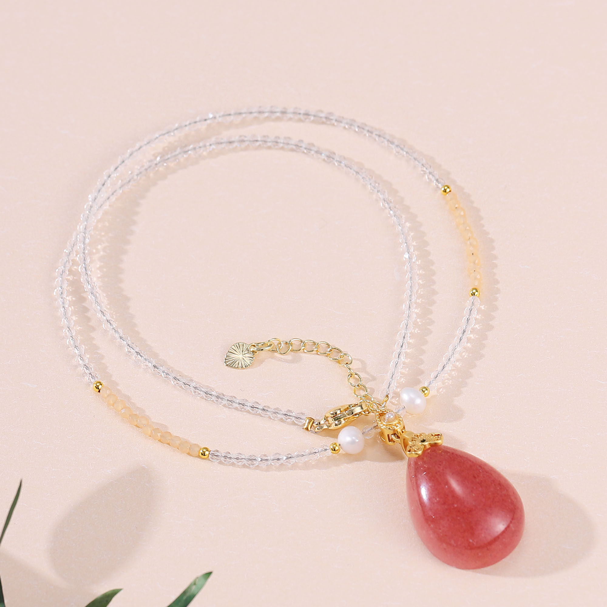 【璇姐专享】草莓晶水滴项链