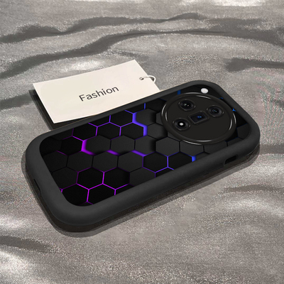 适用OPPOFindX7Pro手机壳蜂窝方块X5新款简约X3小众硅胶防摔高级感酷炫oppofindx7Ultra保护壳findx6pro外壳